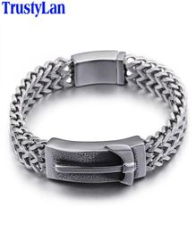 TrustyLan Punk Rocker Men039s Wrap Bracelets 2020 14MM Wide 316L Stainless Steel Hammer Bracelet For Men Armband Jewelry Wristb1111984