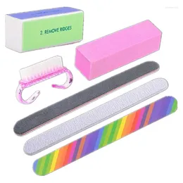 Nail Art Kits Manicure Tools Supplies 6-Piece Set Polishing Block Long Round Sand Claw Brush Potherapy Nail.