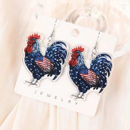 Dangle Earrings 1Pair Independence Day Woman Drop Acrylic Butterfly Chicken For Girl Festival Gift