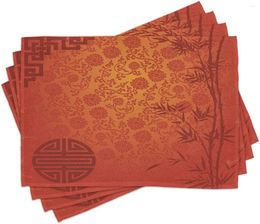 Table Mats Ambesonne East Place Set Of 4 Eastern Scenery With Branches Traditional Chinese Print Washable Fabric Placemats