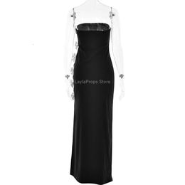 Maternity Photography One Shoulder Bandeau Women's Fashion Sexy Butterfly Bow Backless Maxi Dress