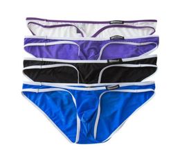 4PCSLot Sexy Mens Briefs Underwear Mini Bikini Thongs Smooth Low Rise Underpants Male Slip Homme Panties Bulge Pouch Jockstrap6079924