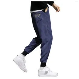 Men's Pants Baggy Harem Hip Men Track Cuff Solid Colour Loose Drawstring Man Casual Trousers Y2k Clothing Pocket Pantalones Streetwear