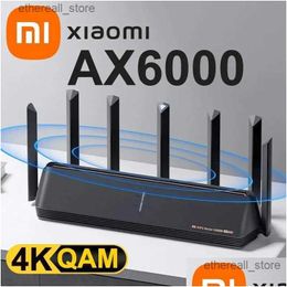 Routers Ax6000 Aiot Router 6000Mbs Wifi6 5Ghz Vpn 512Mb Qualcomm Cpu Mesh Repeater External Signal Network Amplifier Smart Home Drop Dhq4K