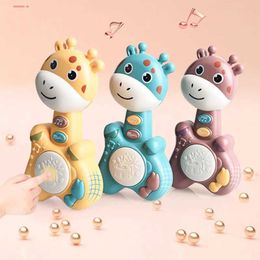 Other Toys Music Flash Baby Mouse Cartoon Deer Hand Drum Early Learning Education Toy Baby Hand Bell Moving Newborn Crying Tear Toy