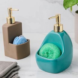 Liquid Soap Dispenser Dual Purpose Ceramic Hand Sanitizer Bottle Home Bathroom Supplies Dish Shampoo