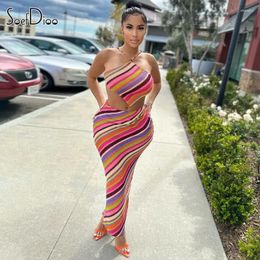 Work Dresses Soefdioo Striped Color Sexy Backless Crop Top And Split Bodycon Long Skirt Matching 2024 Sunmmer Two Piece Set Women Beachwear