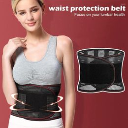 Waist Support Breathable Back Belt Black Anti-skid Lumbar Lower Pain Relief For R2d6