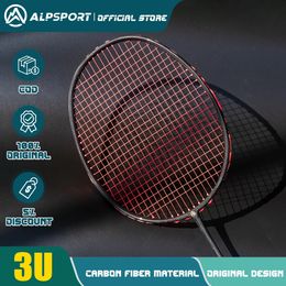 Alpsport BZTK 3U Offensive 90g T800 Badminton Racket Legal Original Imported Maximum 38 lbs Professional Carbon Fibre 240516