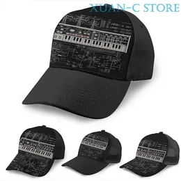 Ball Caps Microkorg Industrial Basketball Cap Men Women Fashion All Over Print Black Unisex Adult Hat
