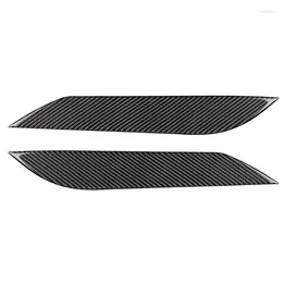 Window Stickers Black Carbon Fiber Headlight Eyelids Covers For 2003-2008 350Z Fairlady Z Z33 (Pack Of 2)