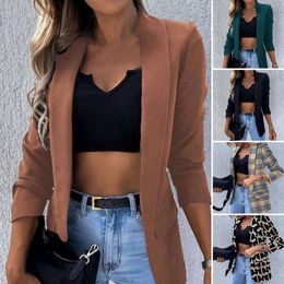 Fashion 2022 Domande da donna tasche a colori solidi giacca Office Office Office Open Front Cardigan Blazer Ourloward