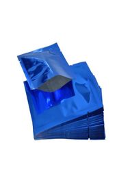 Multisize 200pcslot Blue Flat Type Mylar Package Bags Water Proof Vacuum Pouches Coffee Powder Heat Sealing Storage Bag With Tea9763960