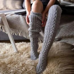 Women Socks Thick Thigh Over Gift Warm Knee Home High Casual Female 2024 Christmas Knitted Winter Stockings