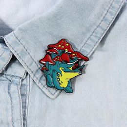 Brooches Mushroom Frog Pin Badge Cartoon Originality Funny Interesting Shirt Ornaments Pins For Kids