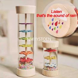 Other Toys Baby Tube Simulating Rain Sound Wooden Hourglass Interesting Music Vibrator Early Education Enlightenment Toy