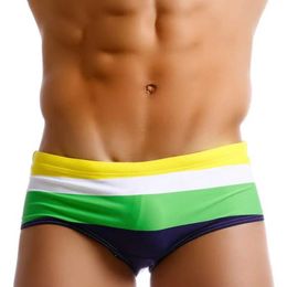 Men's Swimwear Sexy Men Swimwear Swimsuits Swimming Boxer Trunks Surfing Board Shorts Gay Penis Pouch Brazilian Traditional Cut Sports Panties Y240517