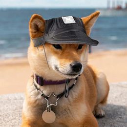 Dog Apparel Pet Baseball Cap Breathable Visor Hat Outdoor Sun Bonnet With Ear Holes Dress Up Sports Sunhat