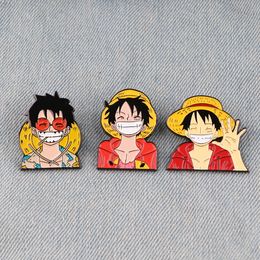 Japanese one piece characters enamel pin Cute Anime Movies Games Hard Enamel Pins Collect Metal Cartoon Brooch Backpack Hat Bag Collar Lapel Badges