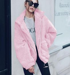 Teddy Bear Coat Thick Warm Solid Colour Teddy Jacket Turn Down Collar Long Sleeve Faux Fur Coat Plus Size 3XL2132537