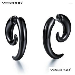 Stud Earrings Fashion Black Horns Hip Hop Single For Men Women Hip-Hop Rock Party Personality Ear Jewellery Korean Drop Delivery Dhhwk