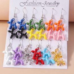 Dangle Chandelier New cute Colourful creative little dog earrings suitable for girls simple earrings d240516