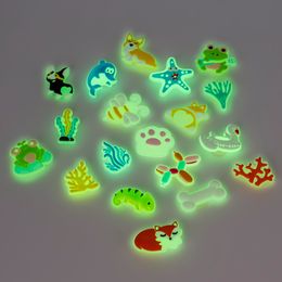 Shoe Parts Accessories Animal Glowing In The Dark Cute Charms Frogs Dog Fox For Sneakers Pin Kawaii Coral Luminous Decorations Drop D Otqgx