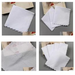 Taschentuch 300 PCs Baumwolltaschentücher Handtücher Cutter DIY Blanker Jakobsmuschel Party Dekoration Stoff Serviette Handwerk Vintage Hanky Oman Geschenk DH5qu