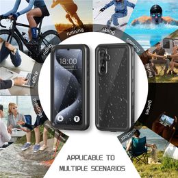 Transparent Waterproof Phone Case for Samsung Galaxy A33 5G A25 A54 A53 A33 A34 A24 A15 A14 A13 A23 A04S Lanyard Outdoor Sports Full Protective Heavy Duty Clear Shell