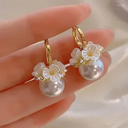 Dangle Earrings Fashion Romantic Flowers Faux Pearl Flower For Women Elegant Classic Style Party Prom Dating Hundred Match Jewellery
