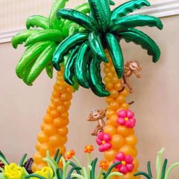 Party Decoration 5Pcs Coconut Tree Leaf Foil Balloons Birthday Wedding Room Palm Aluminum Globos Opening Ceremony Supplies