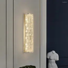 Wall Lamp Modern Outdoor Indoor With Bright Gold Finish Essential Bubble Glass Irregular Crystal Decoration