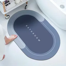 Bath Mats Absorbent Bathroom Diatomite Anti-slip Shower Rug Quick Drying Pad Kitchen Doormats Home Floormat Bathtub Carpet