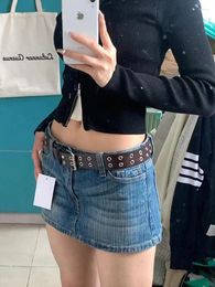 Skirts Korean Fashion Denim Mini Women Y2k Vintage Casual High Waist Slim A-line Skirt Summer Streetwear Cotton Short Girl