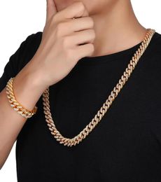US7 Full Ice out Necklaces for Men Micro Miami Cuban Chain Choker Necklace cuban link Chain Bundle Rapper Men Fashion Jewelry6462599