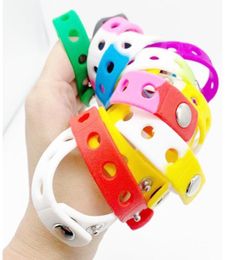 Soft Silicone Bracelet Wristband 18/21cm Fit Shoe Buckle Charm Accessory Kid Party Gift Fashion Jewelry Wholesale8944579