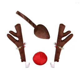 Window Stickers Reindeer Decoration Car Vehicle Nose Horn Costume Set Rudolph Christmas Antlers Red Ornaments