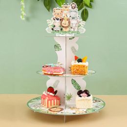 Party Decoration Jungle Animals Safari Cupcake Stand Birthday Decorations Kids Wild One Holder Supplies Baby Shower