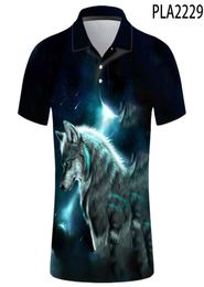 Men039s Polos 2022 Animal Wolf Ropa De Hombre Fashion Casual Short Sleeve Summer 3D Printed Men Shirts Streetwear Cool Homme5508668