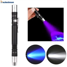 Flashlights Torches Mini Pocket Pen Lights 395nm Black Light Ultraviolet Torch UV Detector For Test Checking