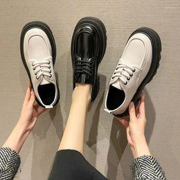 Casual Shoes 2024 Platform Mid-Heel Lace-up Comfortable Loafers Fashion Punk Spring Oxford Designer For Women