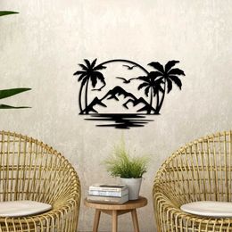 Decorative Objects Figurines1pc Tropical Palm Tree Wall Plaque - Metal Art for Outdoor and Indoor Use Perfect Garden Home Decor H240516