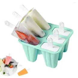 Baking Moulds 6 Pieces Silicone Popsicle Mould BPA Free DIY Reusable Easy Release Homemade Popsicles Ice Cream