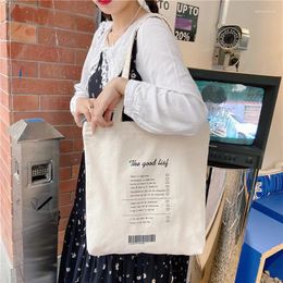 Shopping Bags Women Shoulder Bag Print Canvas Reusable Tote Designer Handbag Foldable Grocery Shopper Female 2024 Trend