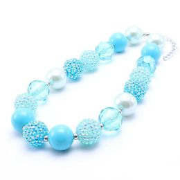 Beaded Necklaces Blue Color Design Kid Chunky Bead Necklace Fashion Toddlers Girls Bubblegum Jewelry Gift For Children Drop Delivery Dhetx