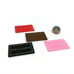 2PCS Doll House Miniature Carpet WELCOME Mat Black Dollhouse Accessories Home & Living 1/12 Scale Doormats