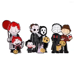 Brooches Halloween Horror Movie Enamel Pins Cool Clothing Backpack Lapel Hat Badges Fashion Jewellery Accessories Festivals Gifts