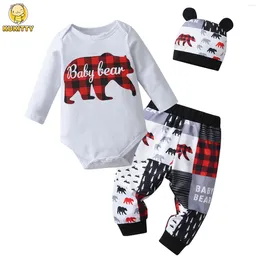 Clothing Sets Brand Printed Infant Baby Boy Fashion Clothes Set Cotton Long Sleeve Romper Bodysuit Top And Pants Born Outfit For Boys
