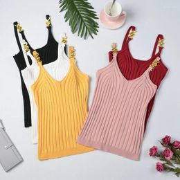 Women's Tanks V-neck Halter Sweet Camisole Top 2024 Summer Women Sexy Off-Shoulder Solid Color Sleeveless Camis Clothing Tops