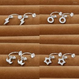 Hoop Earrings 23 Styles Silver Color Stainless Steel Minimal CZ Ear Earring For Women Tragus Cartilage Conch Daith Piercing Jewelry